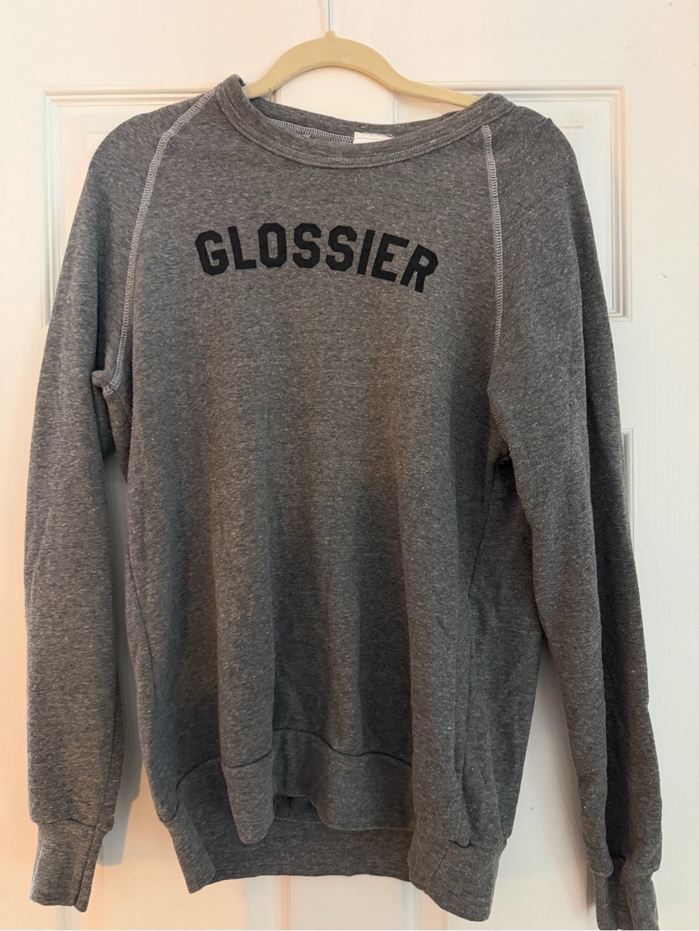 Glossier Gray Logo Crewneck Sweatshirt Medium